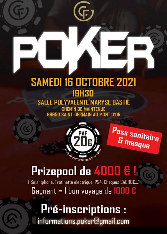 Tournoi de poker octobre 2021